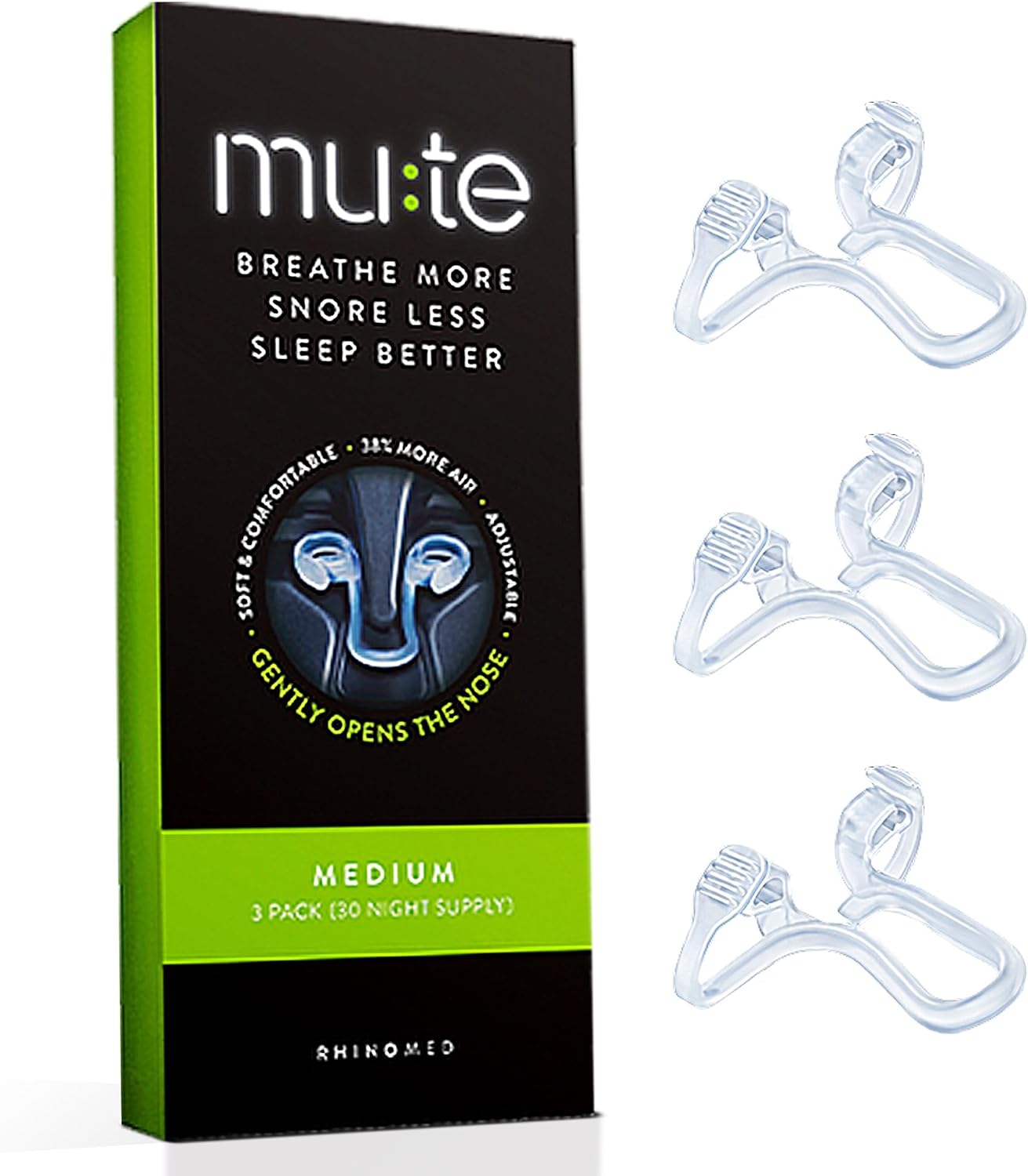 Mute Snore Stopper Nasal Dilator for Snore Reduction Starter Pack Increases Airflow Anti Snoring Devices Nasal Dilators for Sleeping Transparent