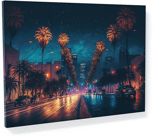Sense Canvas City Usa Los Ángeles 17 - Lienzo decorativo para decoración del hogar, póster grande de 40 x 30 pulgadas  0.75 pulgadas