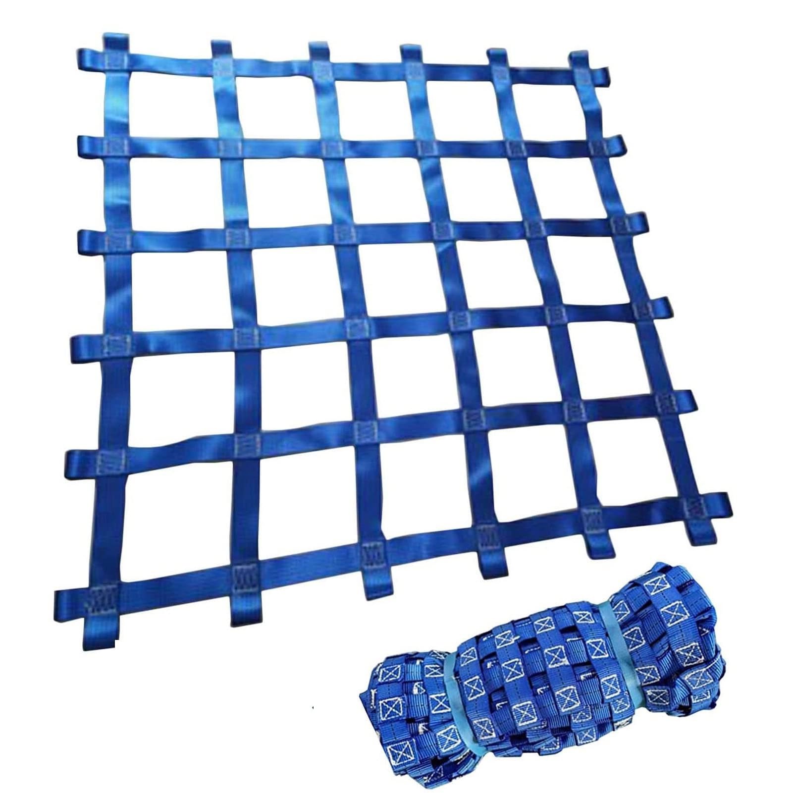 WTLONBF Cargo Lifting Net, Elastic Cargo Net, Safety Lifting Nets Straps, Flat Nylon Sling Hoisting Nets, Hanging Netting for Construction Rigging Moving Towing Hoisting(4 X 4M/Mesh 20cm/Load 3.5t)