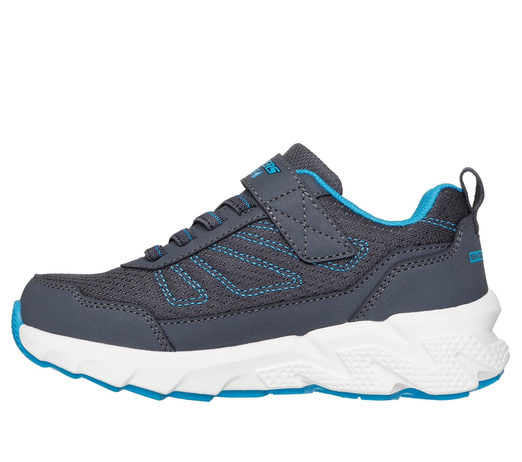 Skechers Boy's Elite Sport Tread Aquavek Sneakers, Gray Synthetic/Textile/Blue Trim, 12.5 UK Child