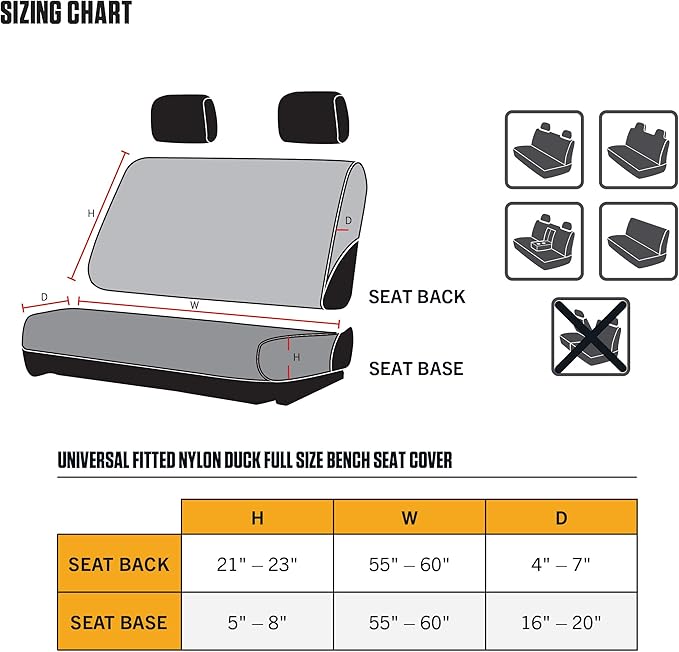 Carhartt Seat Covers, Universal Fitted Nylon Duck Car, Truck, and Auto Seat Cover