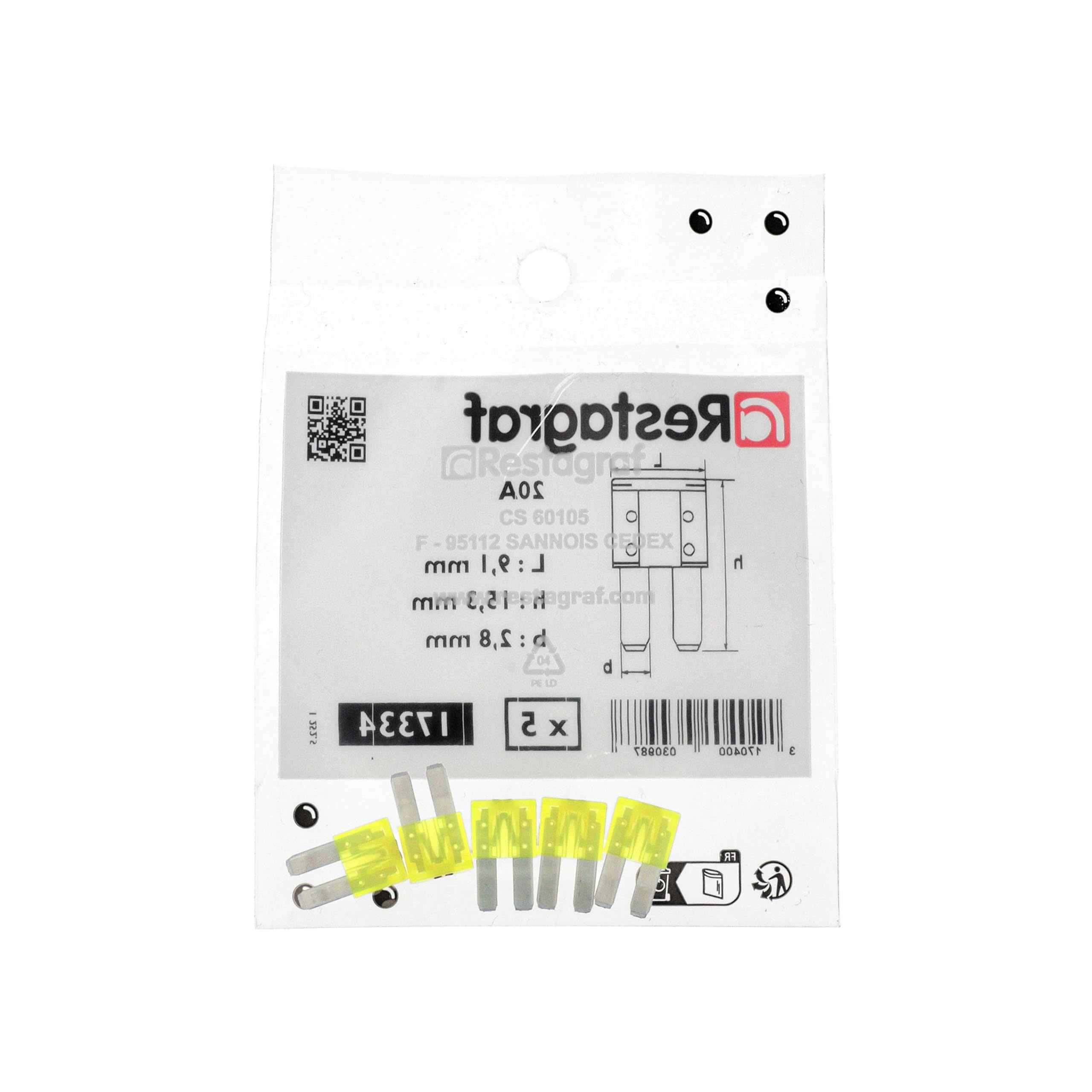 Bezpiecznik płaski Micro II w woreczku, 32V/20A