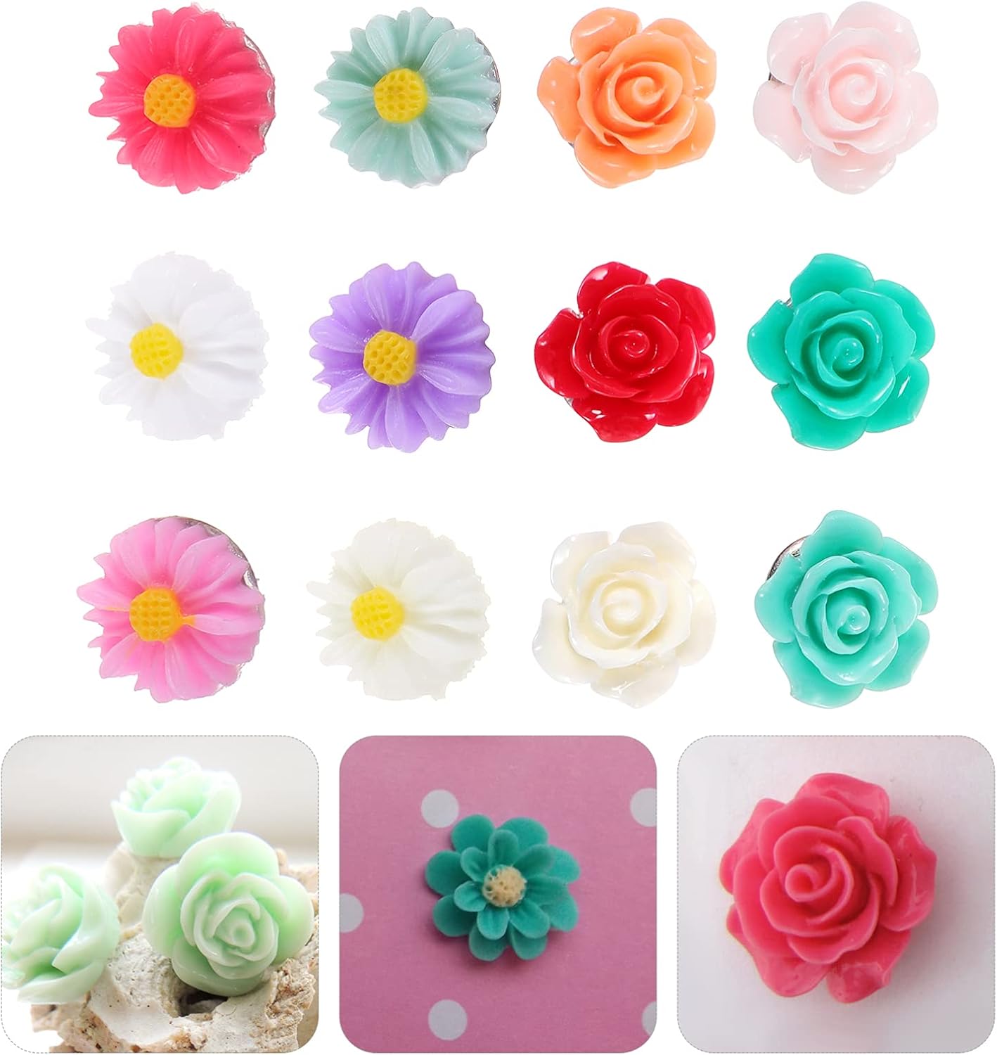 Amazon Exceart 画鋲 押しピン 花の画鋲 ローズ デイジー カラフル おしゃれ 樹脂 写真用 ウォール 掲示板 60個セット 装飾 画びょう ピン 文房具 オフィス用品 Amazon Exceart 画鋲 押しピン 花の画鋲 ローズ デイジー カラフル おしゃれ 樹脂 写真用 ウォール 掲示板 60個セット 装飾 画びょう ピン 文房具 オフィス用品
