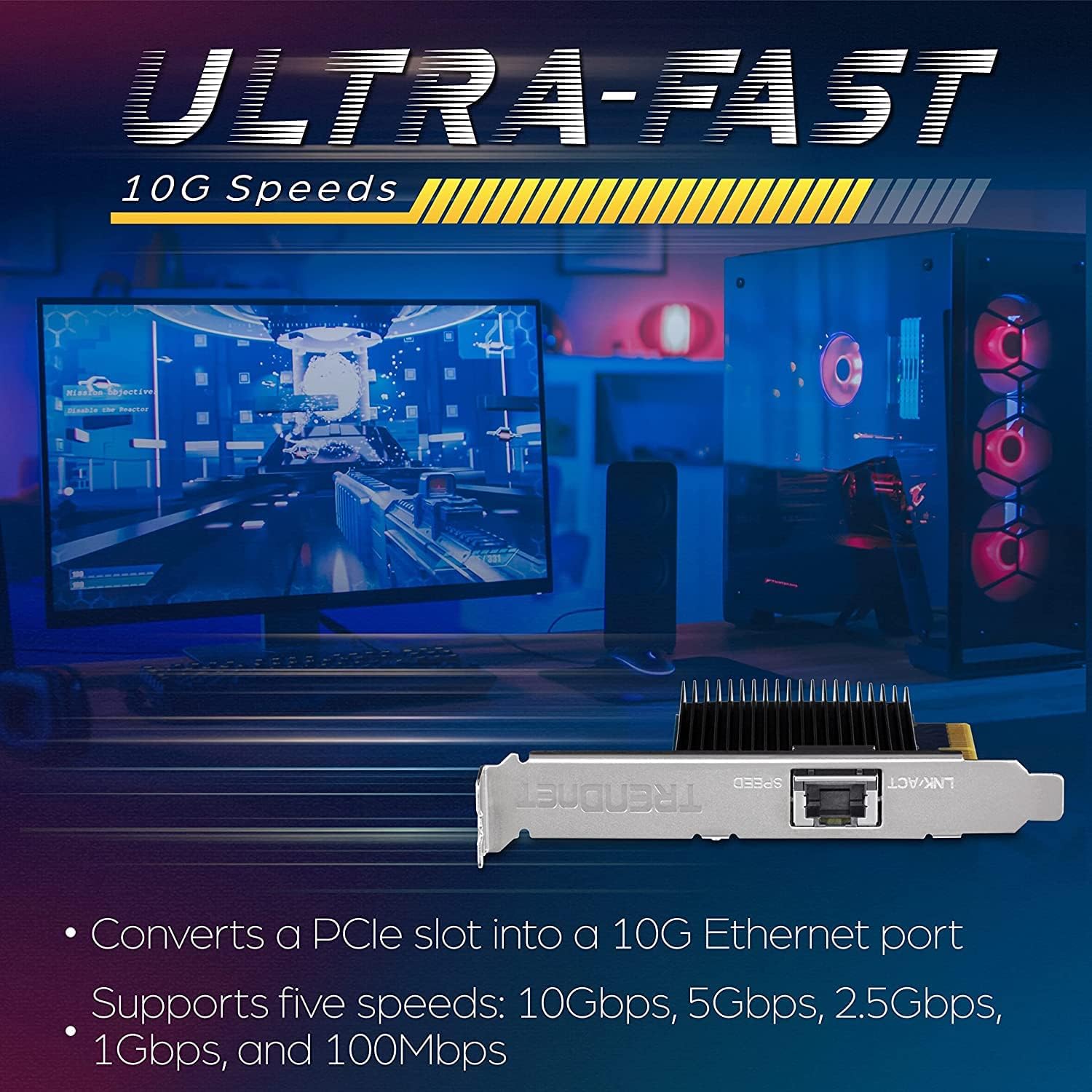 TRENDnet 10 Gigabit PCIe Network Adapter,TEG-10GECTX(Renewed)