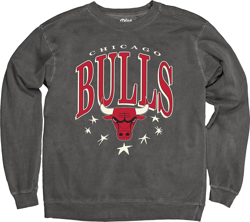 Blue 84 Moletom de gola redonda oficialmente licenciado pela NBA com estrelas pretas