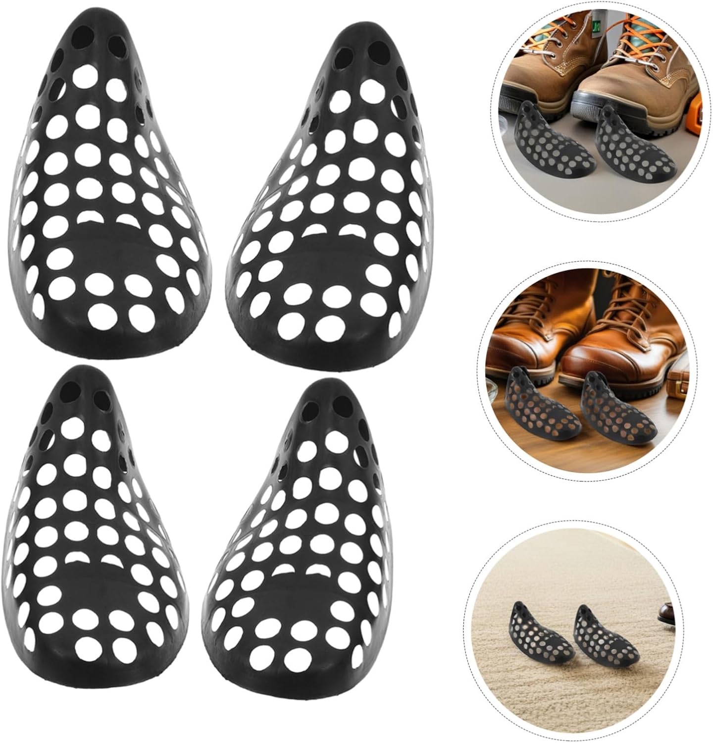 Didiseaon Plastic Shoe Tree Stretcher 4 Pairs Hollow Black for Boots