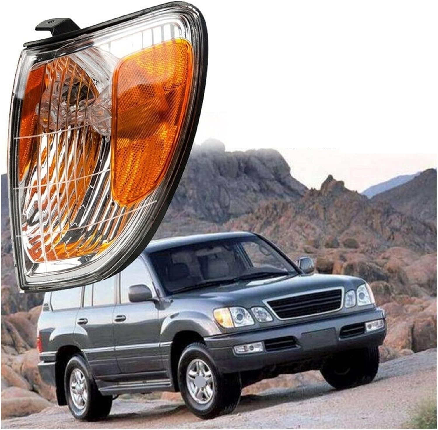 Car Front Corner Light Front Side Corner Light Turn Signal Lamp Clear Corner Lights Car Parts Compatible With Lexus LX470 1998-2007 Yellow