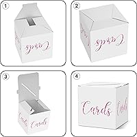 Vista 3 de Caja de tarjetas clásica y elegante, 1 juego de caja de recepción de tarjetas de estampado en caliente para regalo de sobre y dinero, decoración