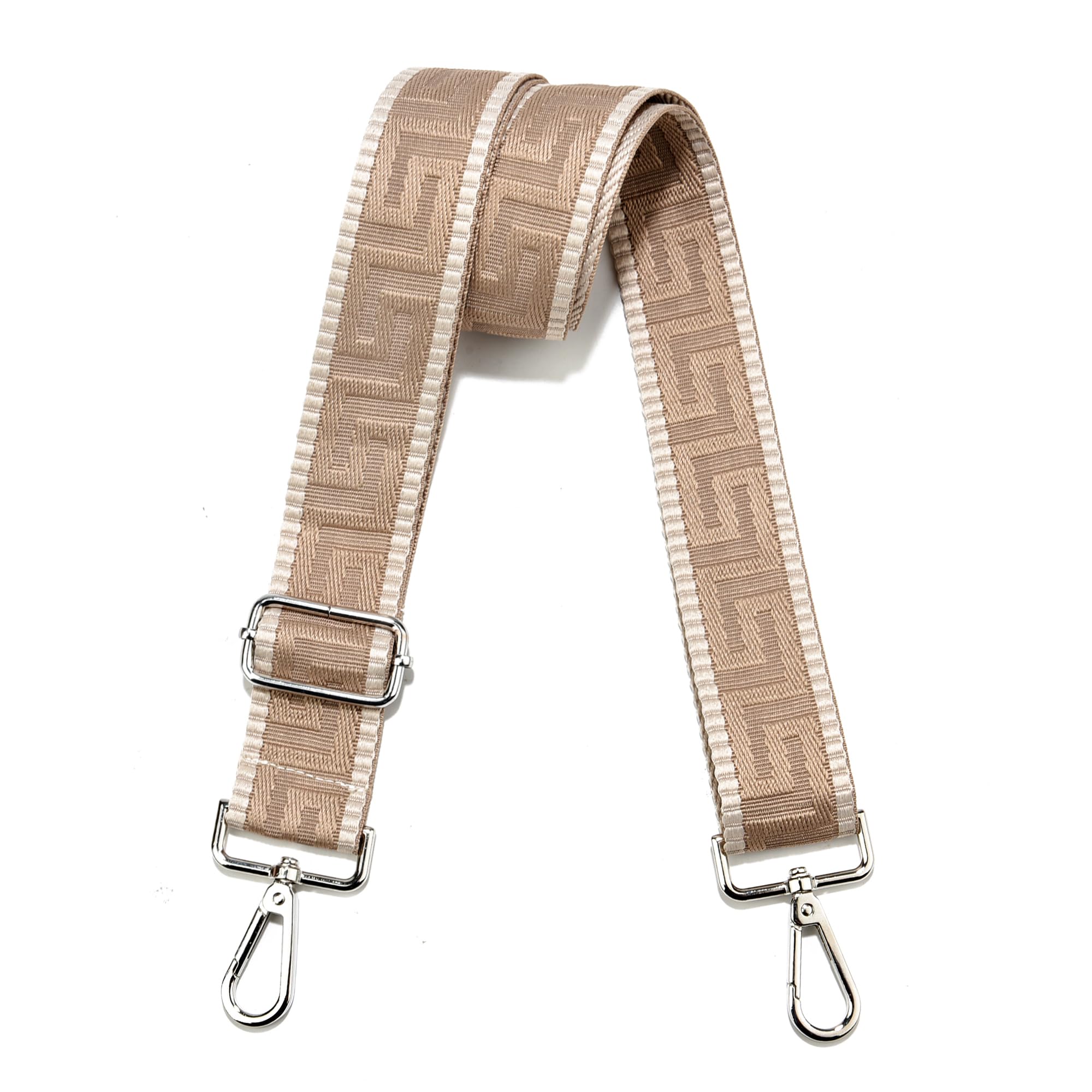 Wide Purse Strap Adjustable Replacement Crossbody Bag Strap Silver Hardware Shoulder Straps