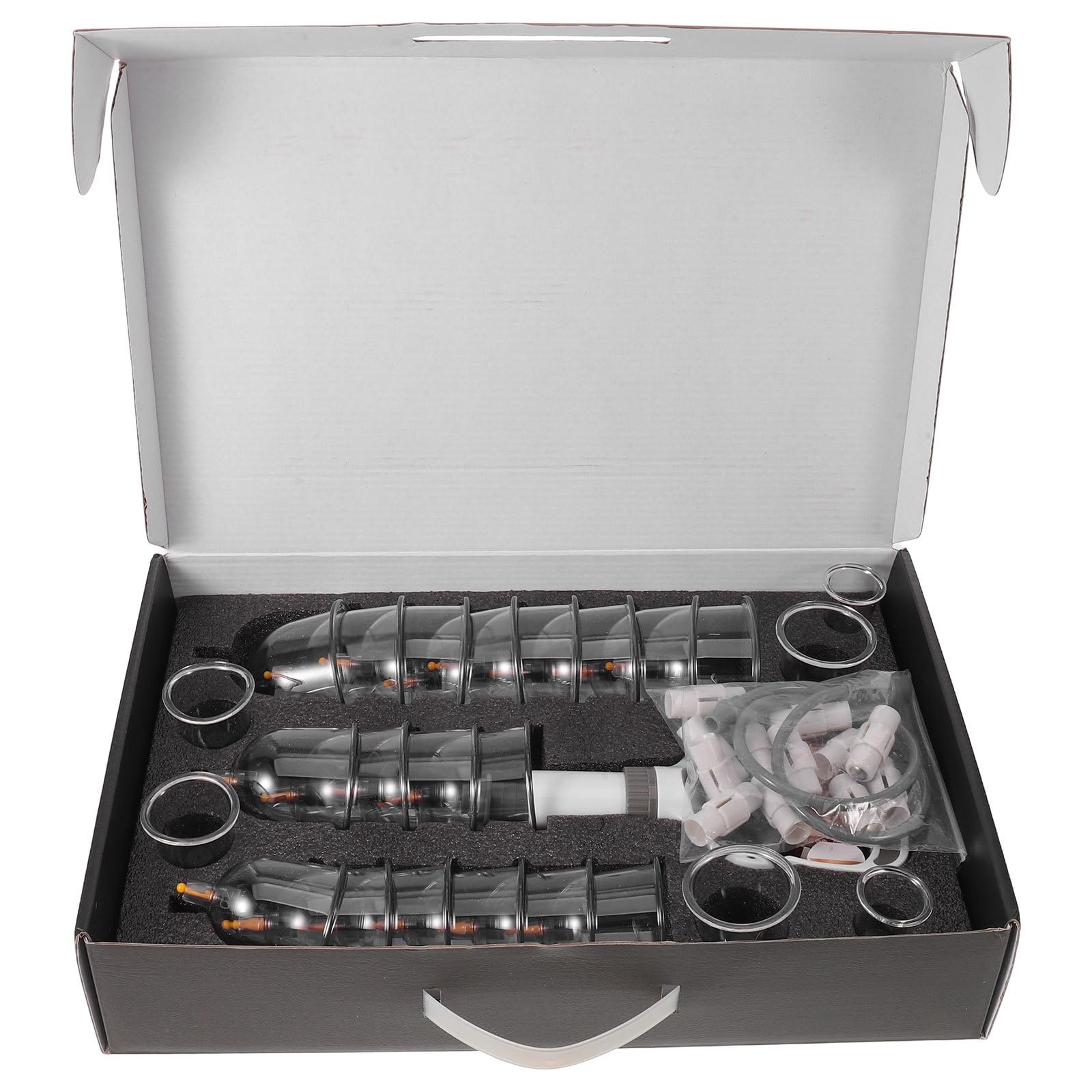 Zestaw 1 bańki próżniowe do masażu z pompką ręczną - chińskie bańki do masażu mięśni stawów do użytku domowego - przezroczysty, przenośny zestaw do terapii ciała