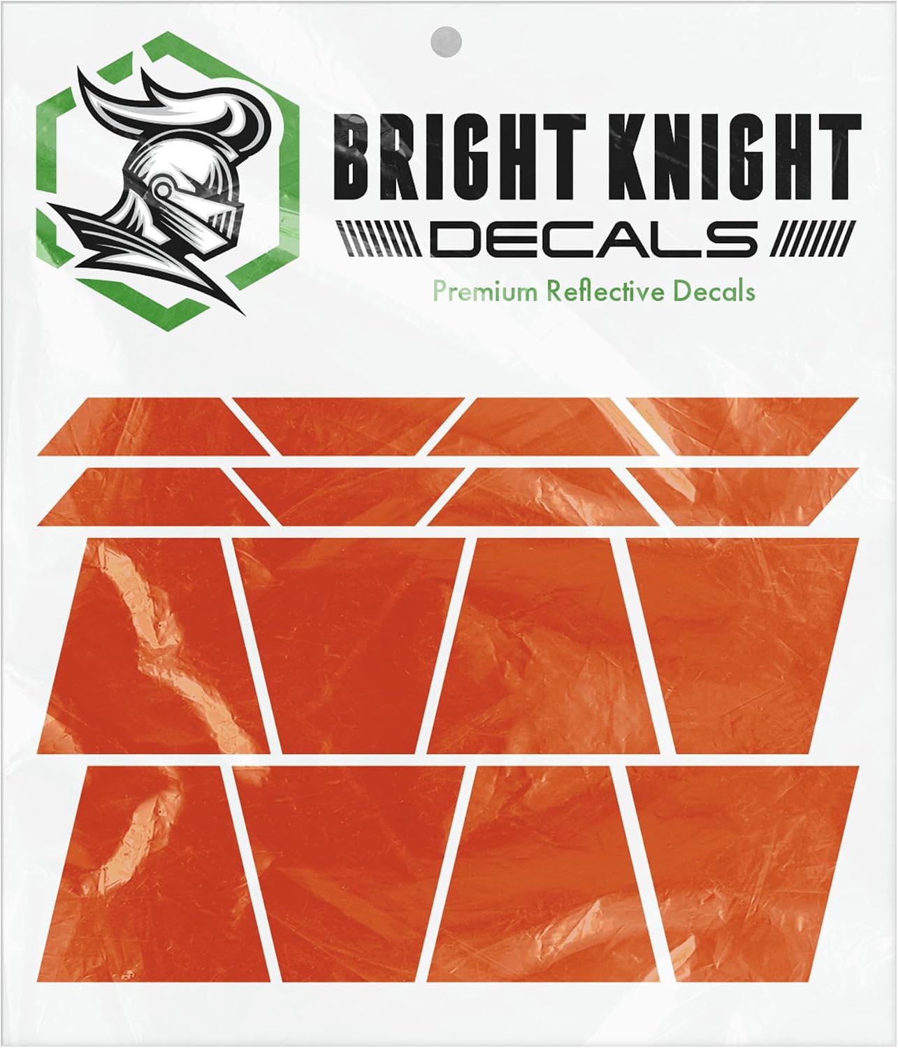 Bright Knight Decals Fire Helmet Tetrahedrons - Set of 16 Reflective Black Trapezoid Fire Helmet Stickers - 3M Vinyl with Acrylic Adhesive for Firefighters, Helmets, Laptops & Bumpers, Pack of 1