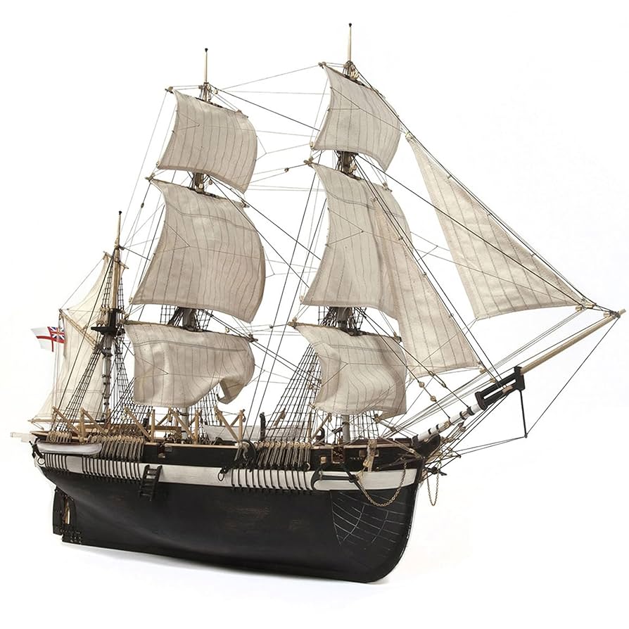 船模型 4点セット 置物 帆船 ストライプ柄の帆布 マリン風 スタイル1 海賊船の模型