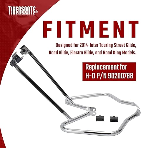 Miniatura 6 de Kit completo de protectores de alforja trasera cromada para Harley Touring Street Road Glide Electra Glide Road King 2014 y posterior