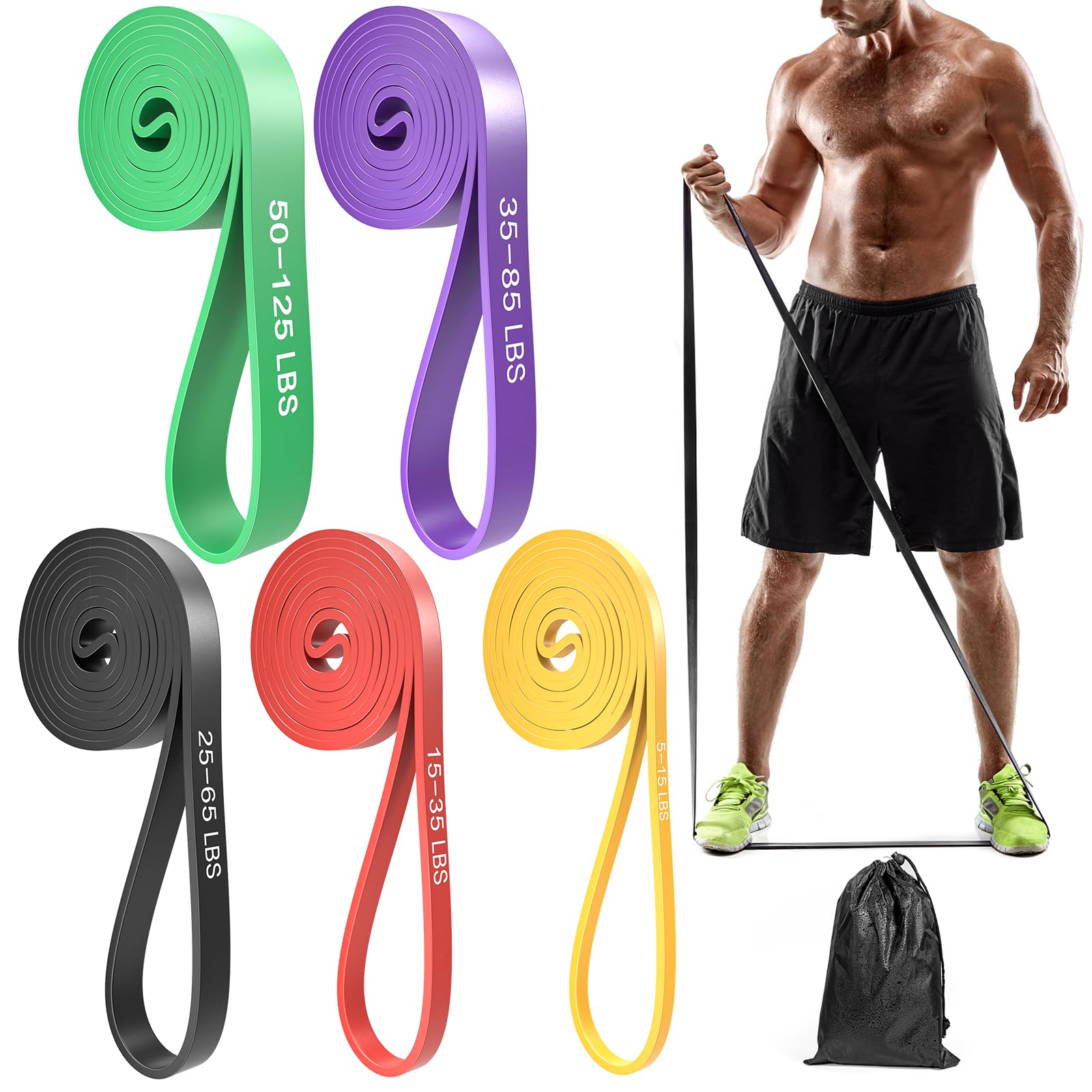 Aazon.co: Resistance Bands, Pull Up Bands, Exercise Workout Bands For