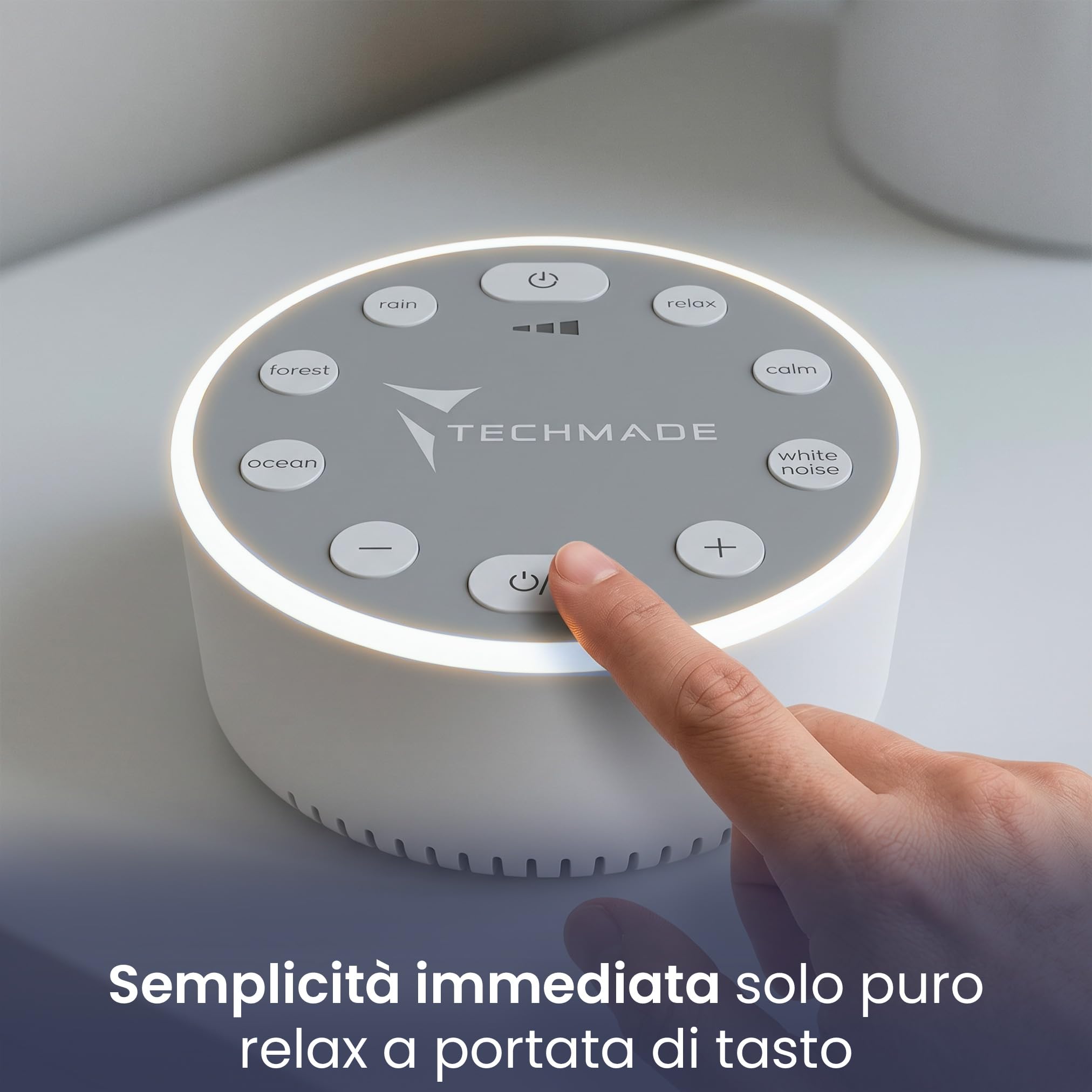 Macchina suoni Bianco per neonati, bimbi, bambini, adulti, anziani, con luce notturna, con 6 suoni rilassanti, Macchina del Rumore Bianco Ricaricabile per il Sonno Degli Adulti dei Bambini del Bambino