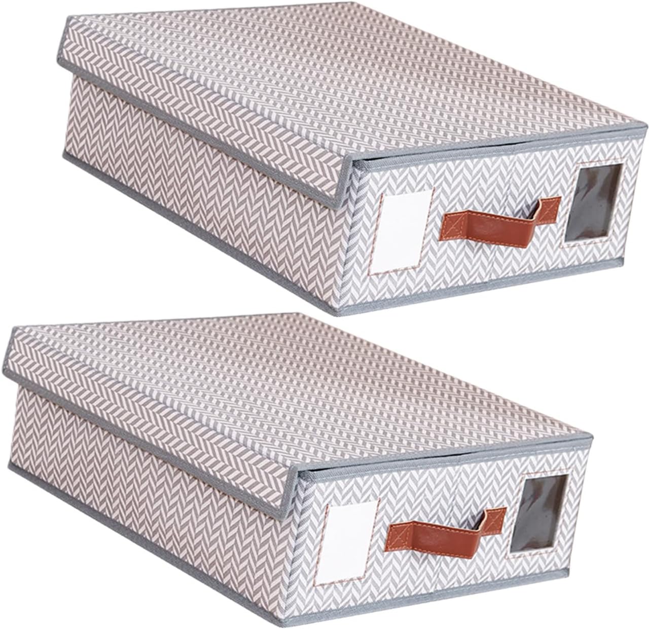 Large Capacity Nonwoven Fabric Bedding Organiser with Removable Lid and Transparency Window for Pillowcases Underwear Storage Organiser Box