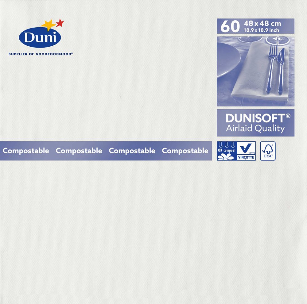 Duni 168429 Dunisoft Extra große Lunch-Servietten, weiß, 360