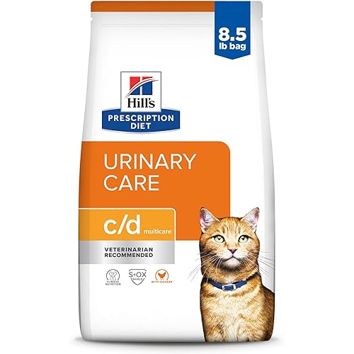 Hill's Prescription Diet c/d Multicare Urinary Care Dry Cat Food, Chicken, 8.5 lb. Bag