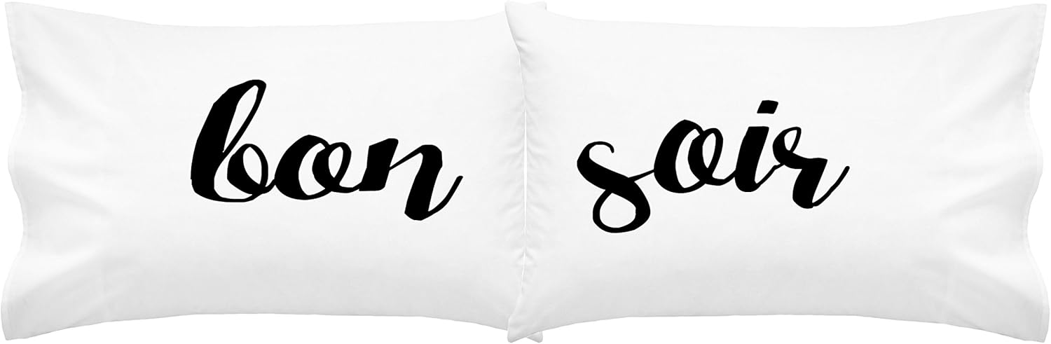 Oh, Susannah Bonsoir Unique Funky Cool French Pillowcase (2 20x30 Standard Size Pillow Case)