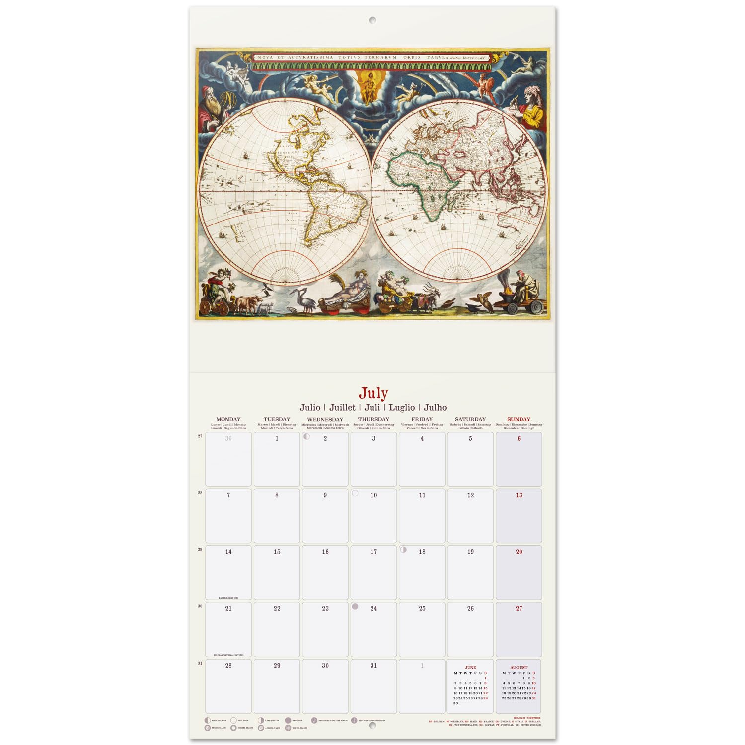 Calendrier Mural 2025 Vintage Pub - Style Rétro 30x60cm | Multilingue & Décoratif