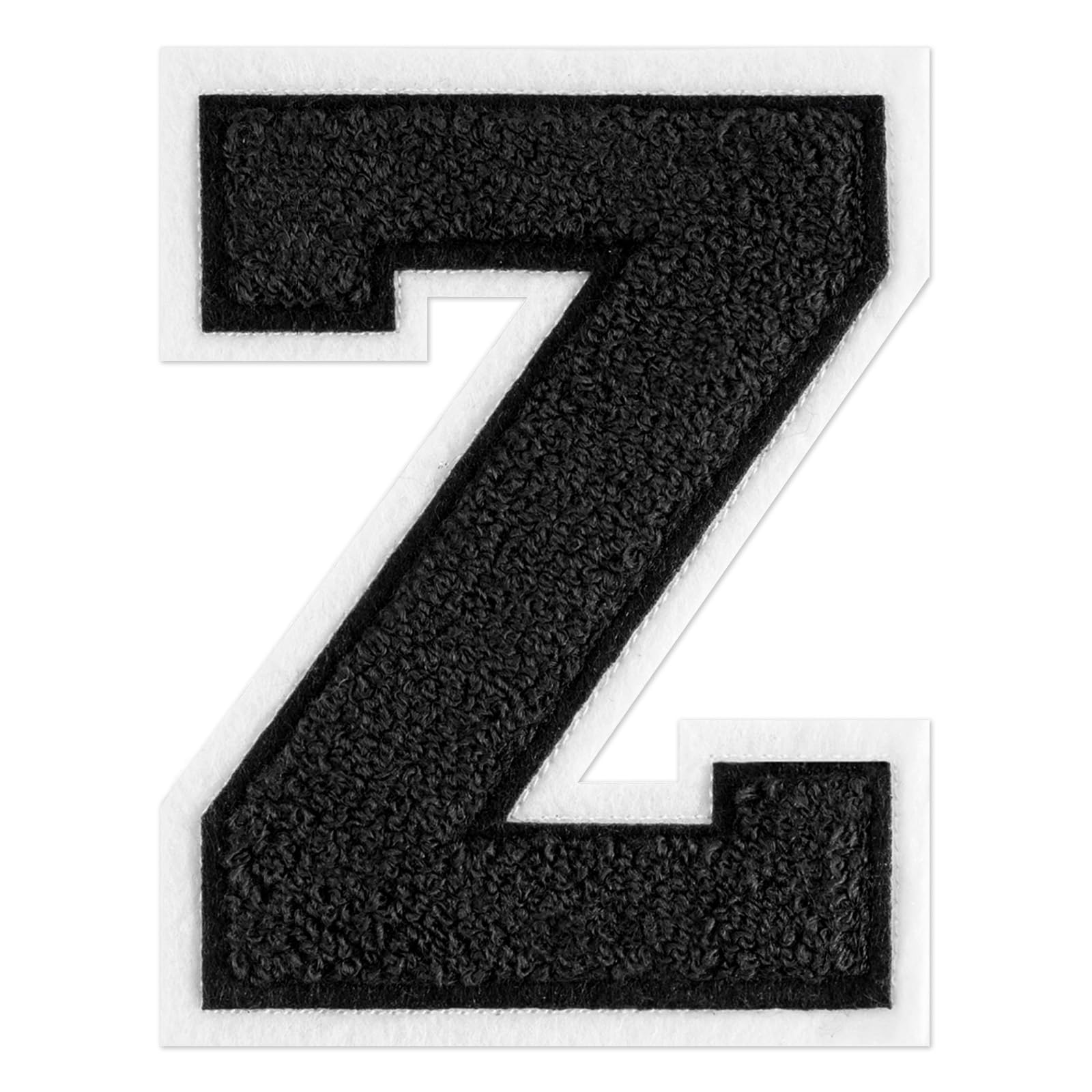 QianSiLi 6.0 Inch Chenille Iron On Letters for Clothes Varsity Letter Patches Embroidered Patch Iron On Patches for Clothing Jacket/Hoodie/Varsity (Black,Z)