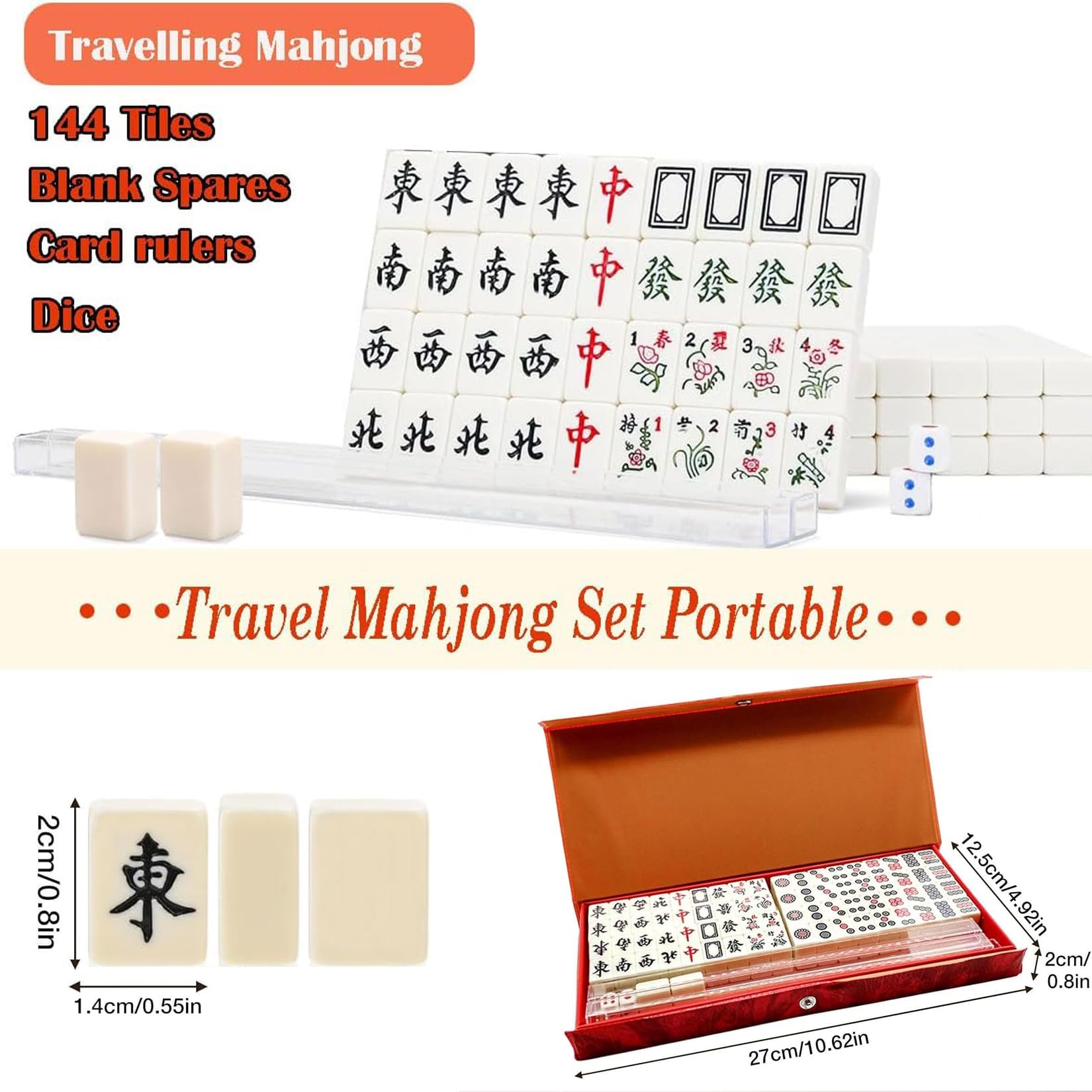 Mini Mahjong Tradycyjna chińska przenośna gra Majong Podróżne gry planszowe Nadaje się do gier rodzinnych Spotkania Przyjaciele Imprezy