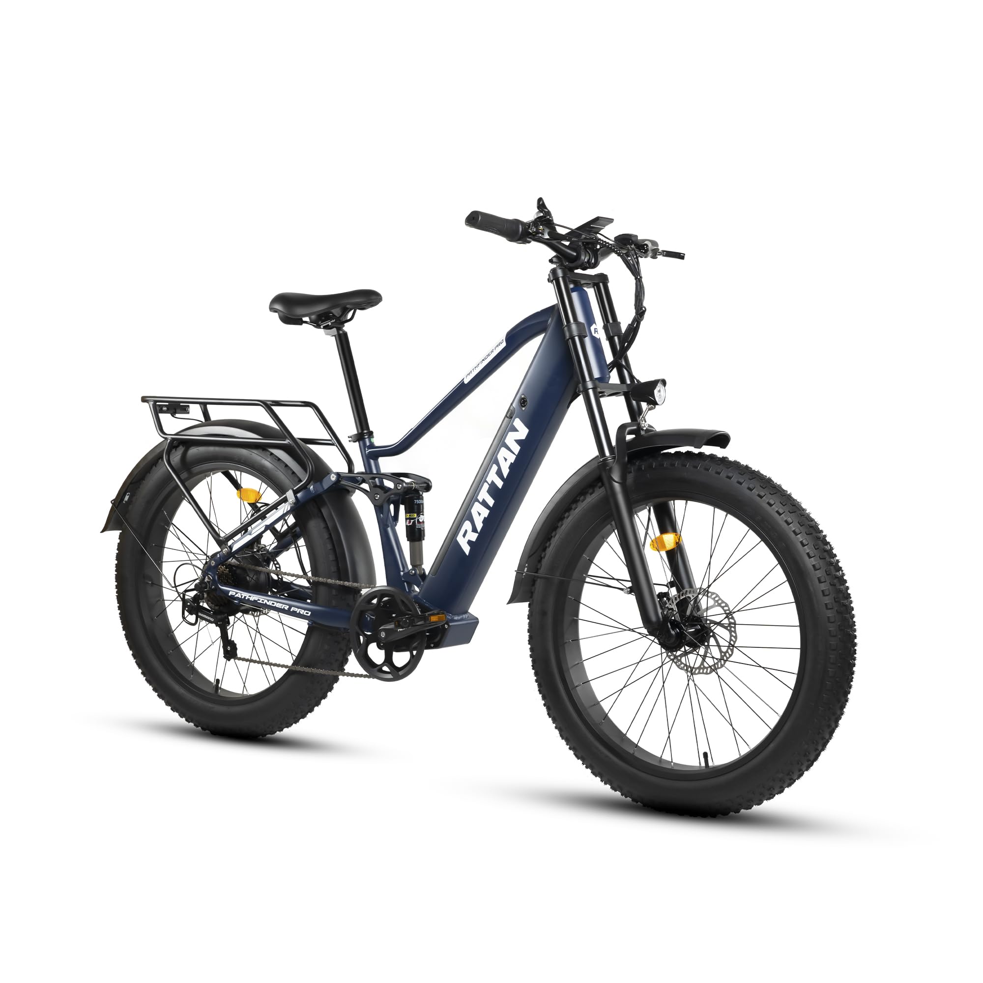 Rattan Pathfinder PRO Bicicletta Elettrica da 26" Fat Tire per Adulti, 48V 18Ah 864Wh, Autonomia Fino a 120km, Freni e Sospensioni Idrauliche, 7 Velocità