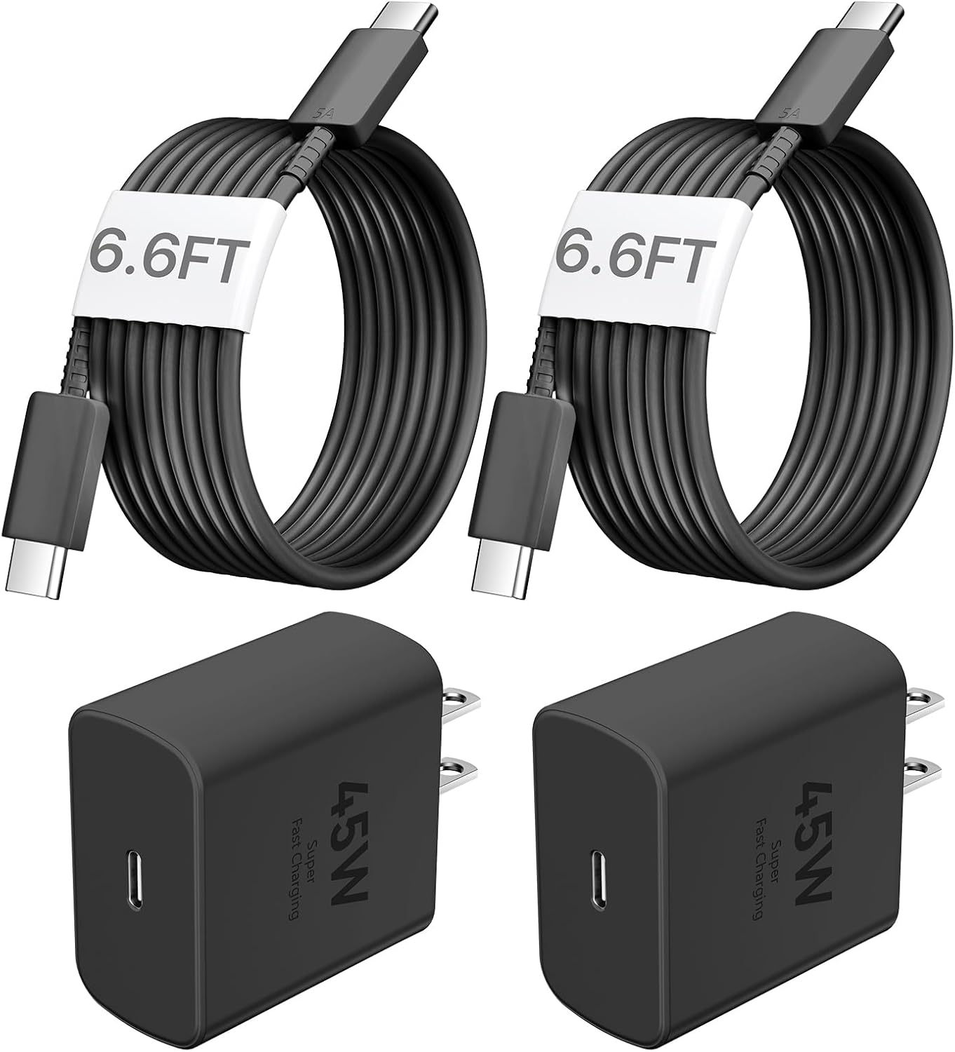 iPhone 16 Pro Max Charger Fast Charging,45W USB C Wall Charger Block with 6 FT USB C to USB C Long Charging Cable Cord Fast Charger for iPhone 16 Pro Max/16 Pro/16 Plus/15 Pro Max/15 Pro,Samsung S24
