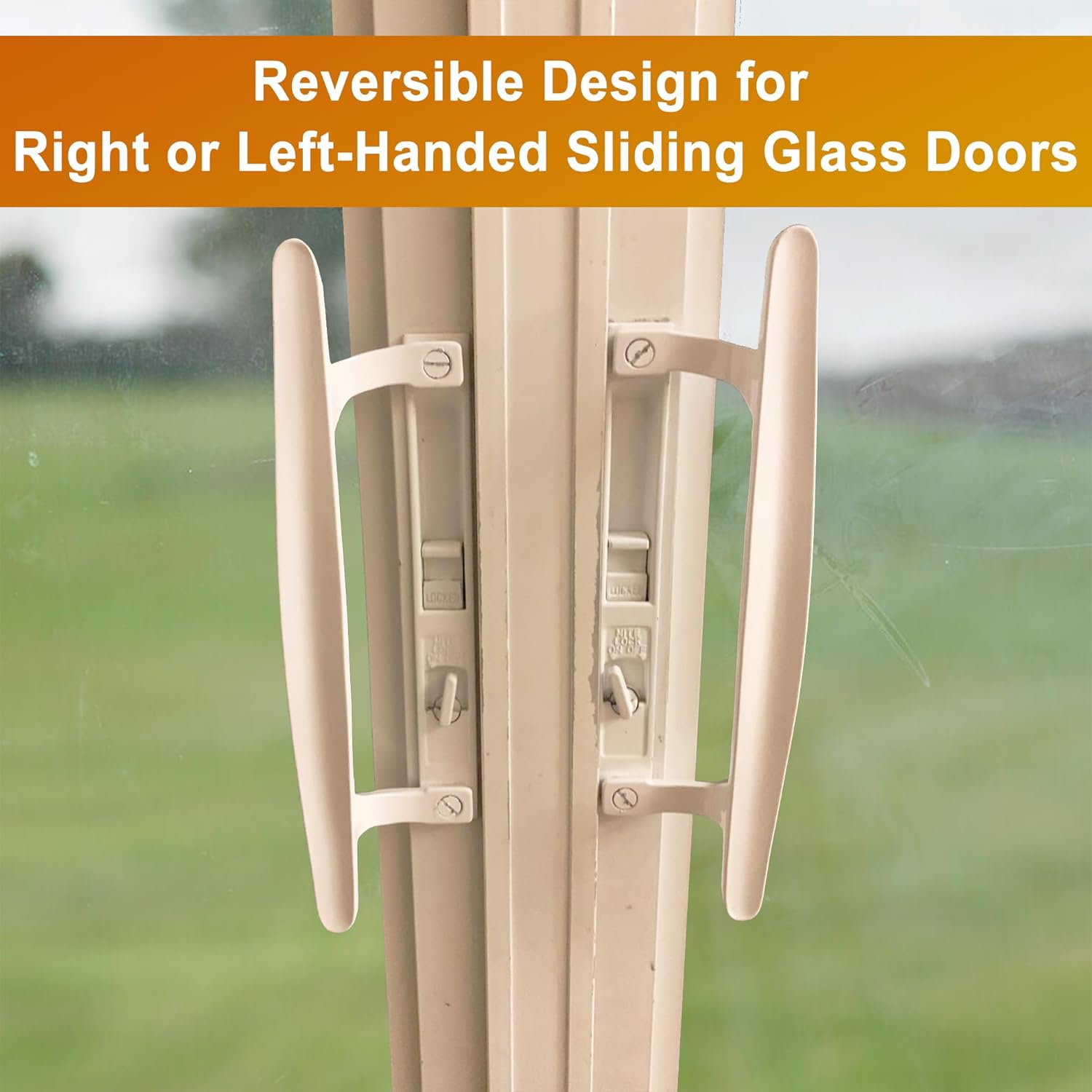 Flush Mount Non-Keyed Sliding Glass Door Handleset, 6-5/8 H.C., Fits 1 to 1-1/8 Thick Doors, Features Night Lock & Hook Latch, Non-Handed, Florida Bronze