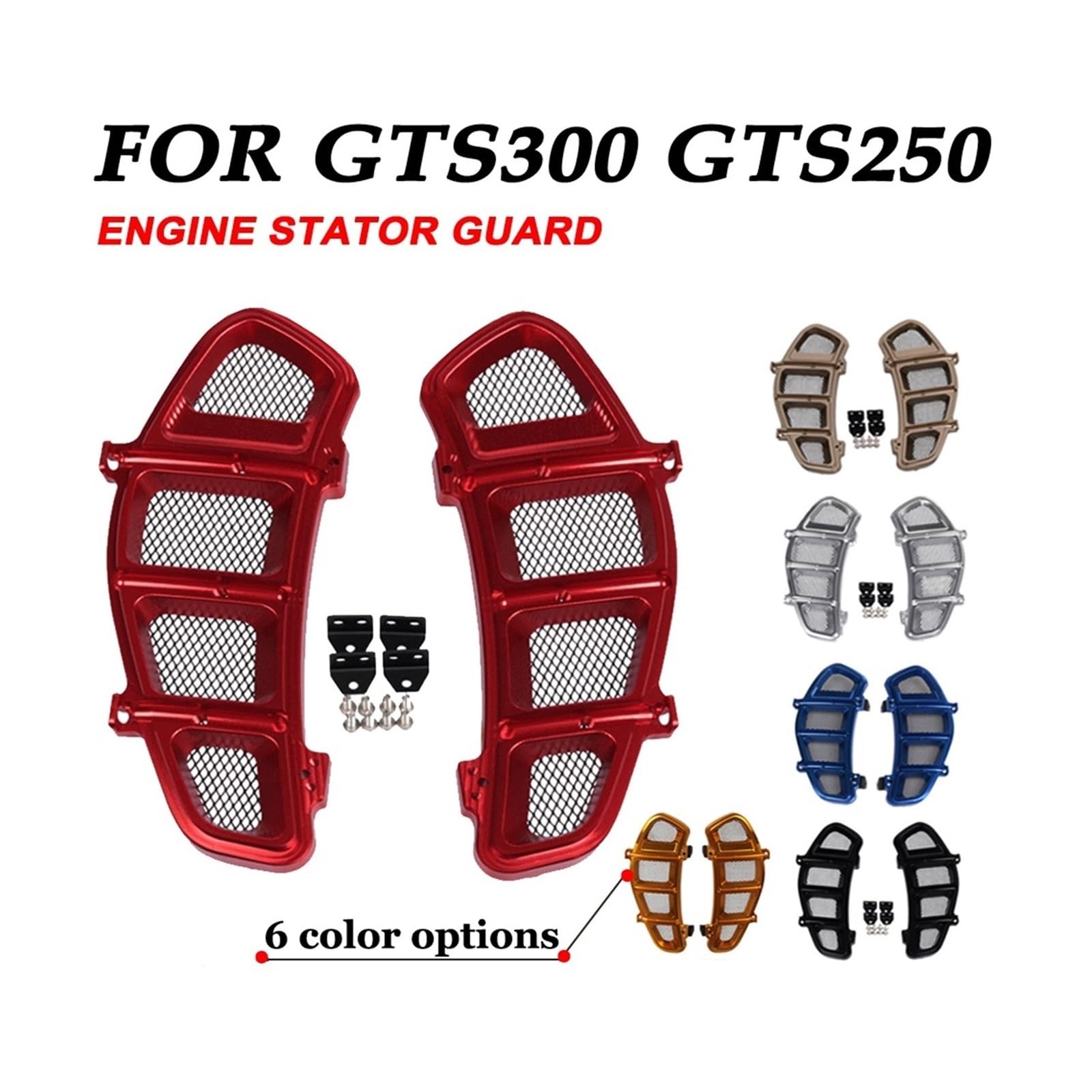 Kompatibel mit GTS300 GTS250 GTS 250 2013-2022 GTS 300 Super TECH HPE Motorradzubehör Kühlerschutzgitter Abdeckung Grillgitter(Silver)