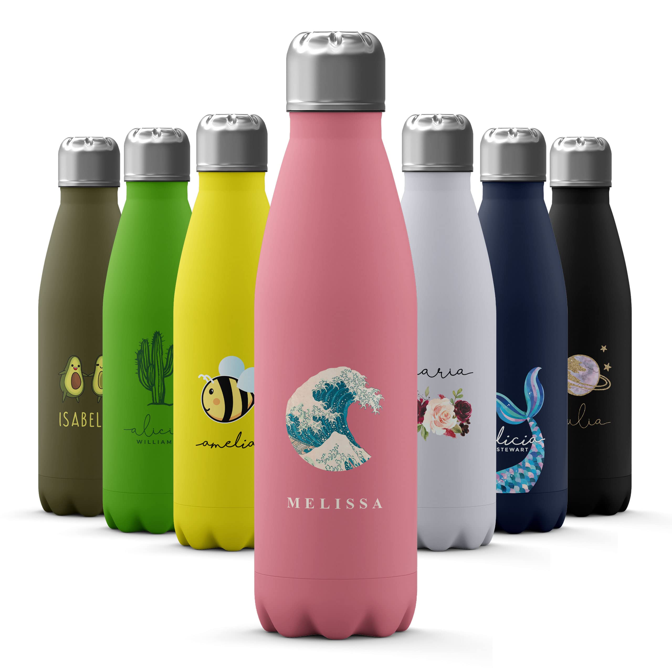 Tirita Personalised 500ml Stainless Steel Water Bottle - Thermal Travel Flask for Hot & Cold Drinks - Insulated, Vacuum-Insulated, Lightweight - Gym, Office, School - Japanese Art Design โ image 1