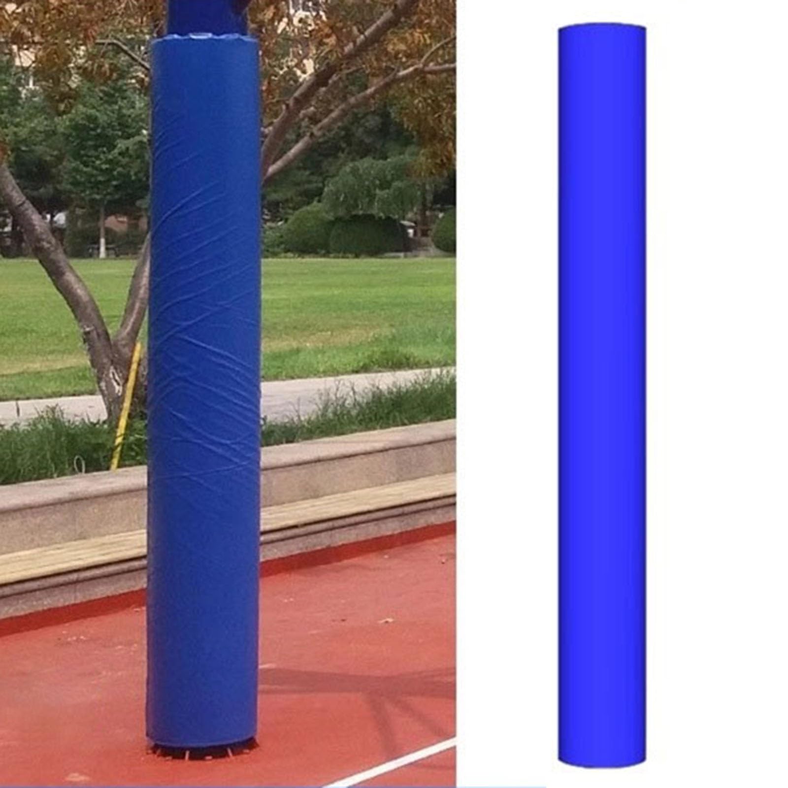 Colchón para Poste De Baloncesto Protector De Poste De Baloncesto Azul, Acolchado De Seguridad para Postes Redondos, Impermeable, para Estacionamientos Al Aire Libre Y Áreas De Juegos