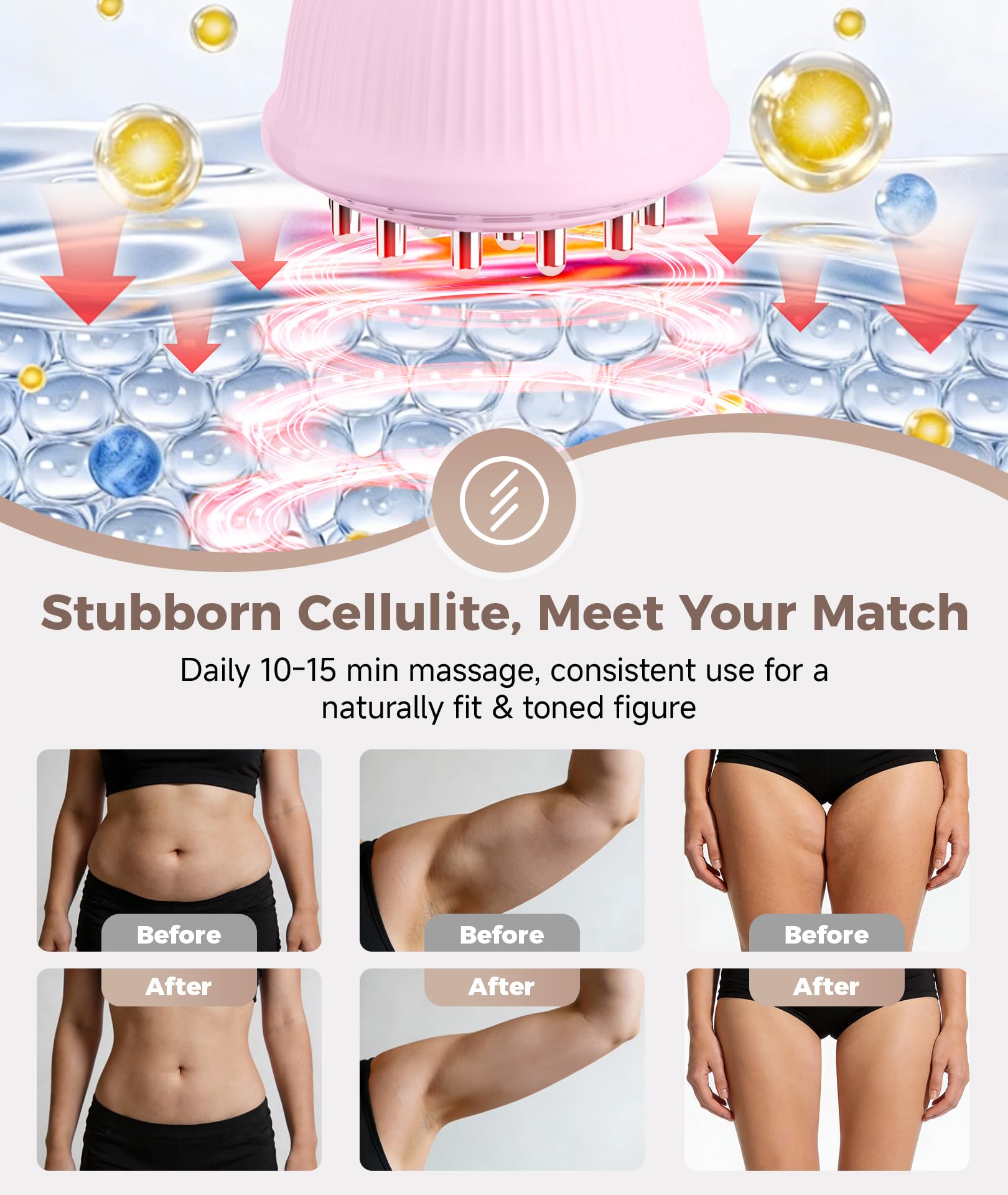 Massaggiatore per drenaggio linfatico, strumento di massaggio anticellulite, macchina per scolpire il corpo con terapia della luce rossa, riscaldamento, vibrazione, per smagliature e cellulite
