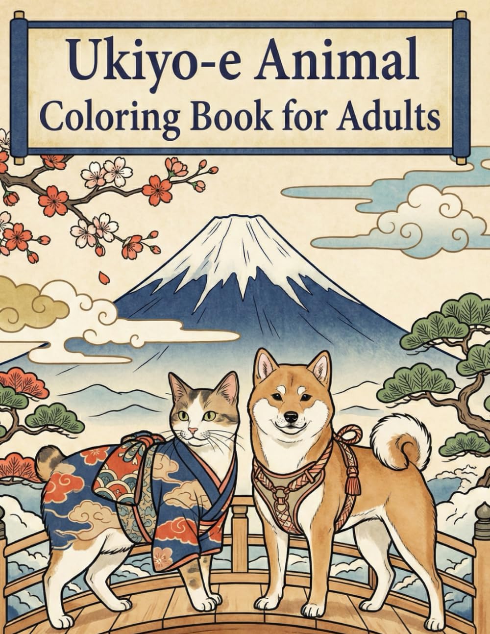 Ukiyo-e Animal Coloring Book for Adults: Japanese Art / Stress Relief / Mindfulness / Ukiyo-e Animal