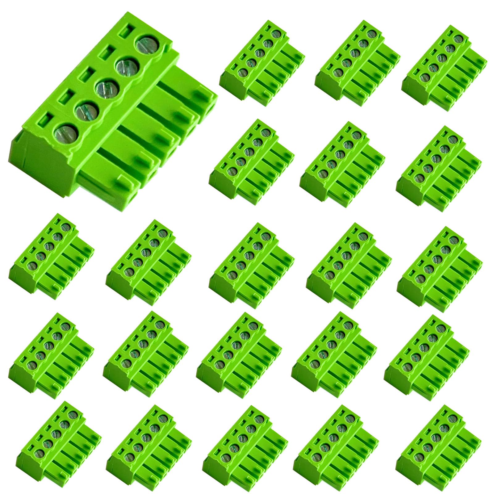 Xtzggys 20 PCS 3.81mm Pitch 5Pin Phoenix Type Connector Pluggable PCB Screw Terminal Block Plug Connector