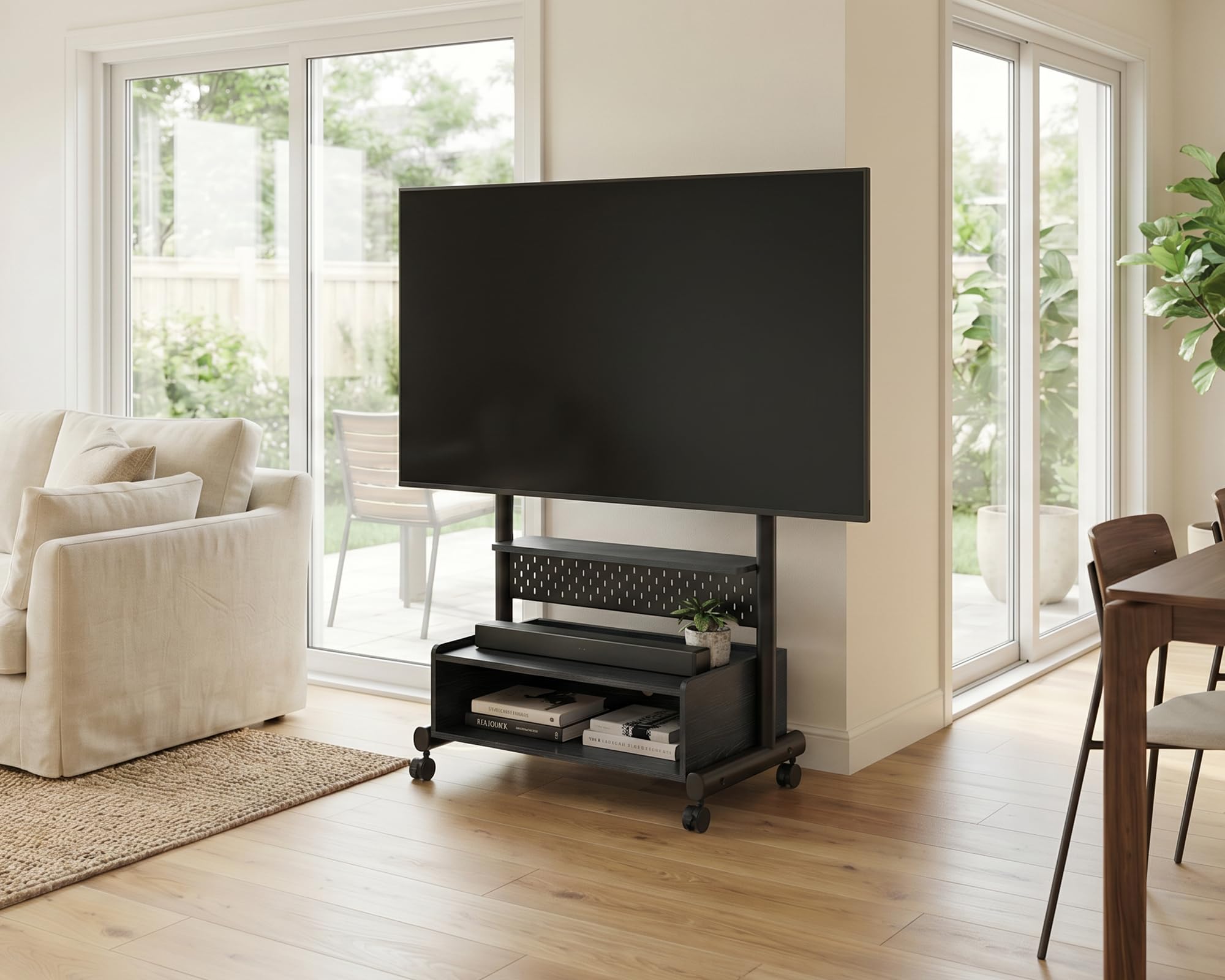 FITUEYES Supporto per TV con ruote, per TV da 40 a 85 pollici, altezza massima 60 kg, VESA 600 x 400 mm