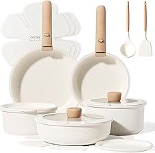 [59% off] CAROTE 17pcs Pots and Pans Non Stick, Cookware Sets Detachable Handle, Induction Kitchen Pots and Pans,NonStick Cooking Set, Oven/Dishwasher/Fridge Safe, Space Saving