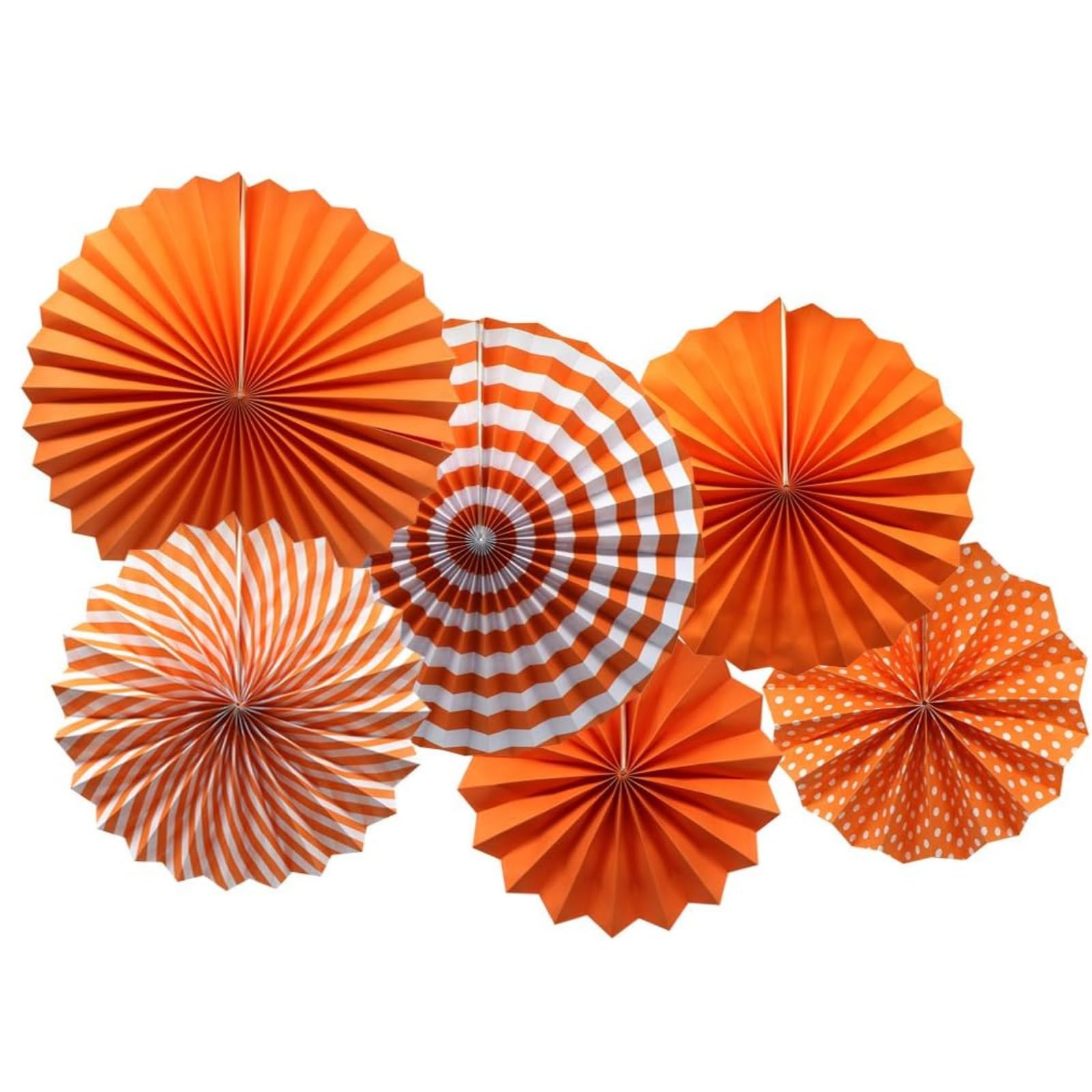 Purple Hanging Paper Fan Decorations Set of 6 Rosettes | (Orange) | Birthday & Baby Shower,Birthday & Baby Shower, Wedding & Bridal Use, Photo Booth Decor, Mixed Patterns, Wall & Event Decor-image-31