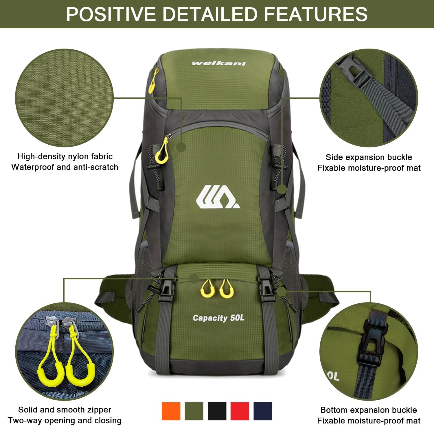 Favuit Hiking Backpack, 30L Lightweight Camping Backpack Outdoor Sport Daypack for Men Women Backpacking Touring Trekking - Image 7