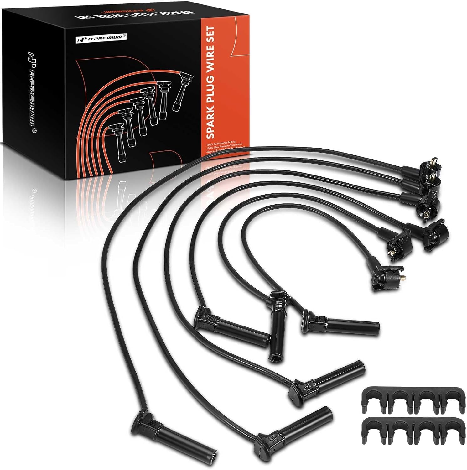 A-Premium Ignition Spark Plug Wires Compatible with Ford Mustang 2007 2008 2009 2010, 4.0L, 6-PC Set