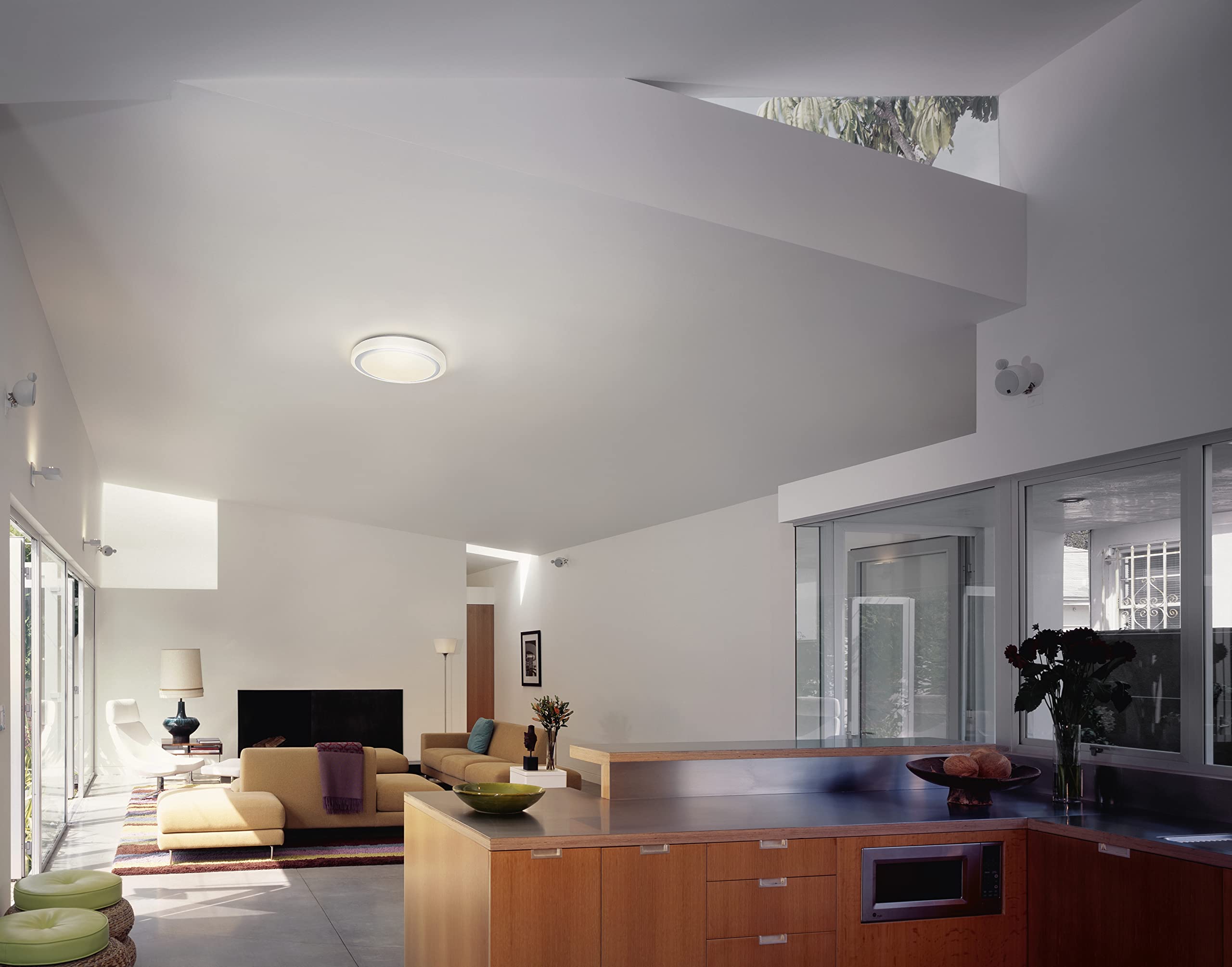 LEDVANCE Applique e plafoniera LED intelligente per interni con tecnologia WiFi, colore della luce variabile (3000K-6500K), grigio, 480mm, compatibile con Google e Alexa, SMART+ WIFI ORBIS MOON