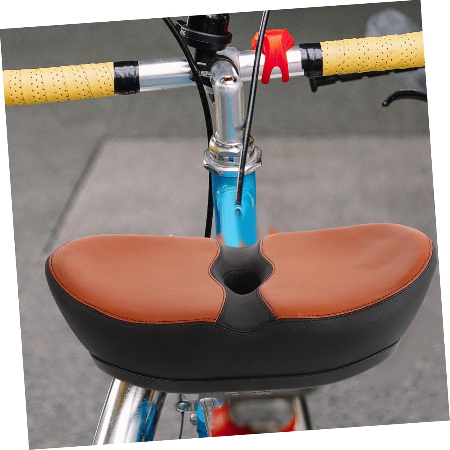 Noseless Bike Saddle Cushion Wide Ergonomic PU Foam Seat for Mountain Road Electric Bikes Comfortable Replacement for Men Women Use