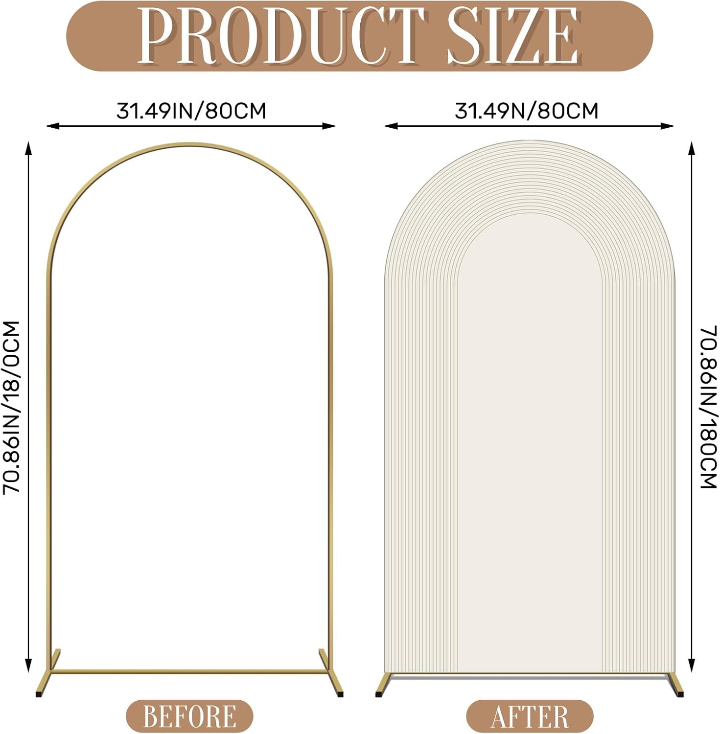 Tingjoo Fabric Arch Backdrop for Baby Shower Wedding, Only Cover image 3