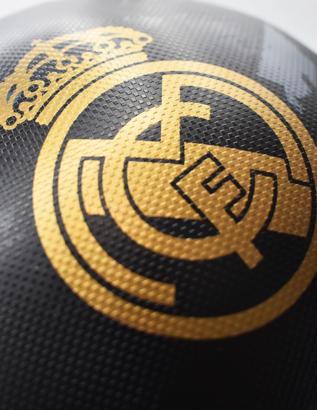 Genérico Balón R.Madrid Blanco Detalles Negro Dorado Talla 5 tamaño Similar al reglamentario Producto Oficial
