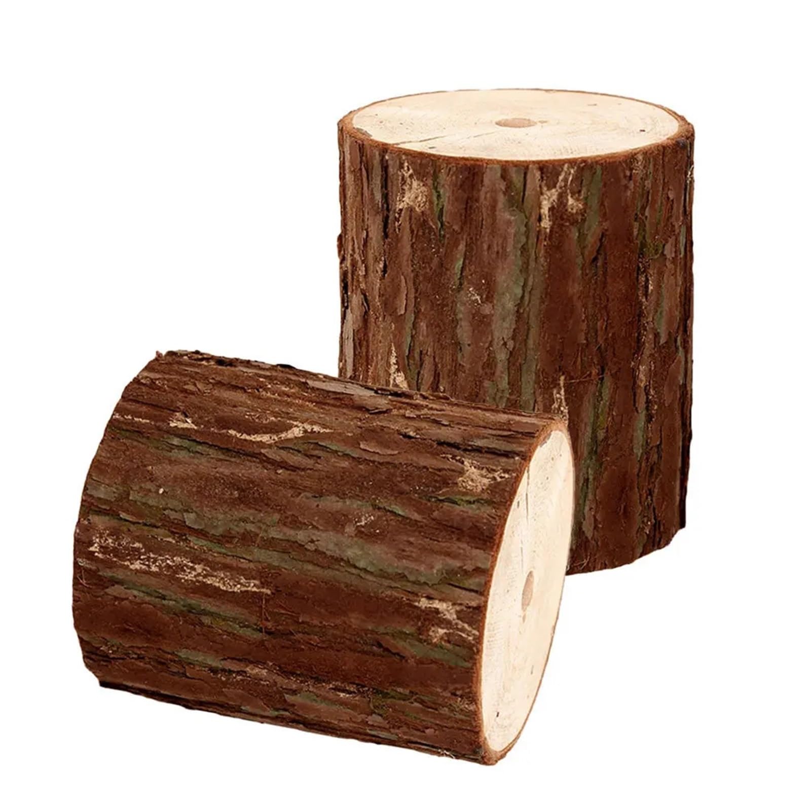 QuxetlRyz Wooden Tree Stump Decor 2Pcs Wooden Wall Decor Rustic Stumps Natural Wood Flower Pot Base Holder Arrangement Stand Home Decoration