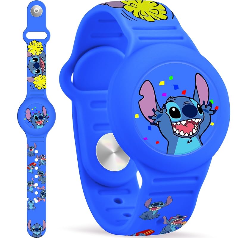 Pulseira infantil com suporte oculto para Apple AirTag em silicone à prova d’água Azul-marinho SlyCroko