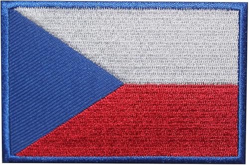Parche bordado de la bandera nacional de la República Checa para coser con insignia, apliques, chaqueta, camisetas, sombrero, parche
