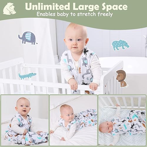 Miniatura 2 de Lictin Saco de dormir para bebé de 0.5 tog – Paquete de 2 sacos de dormir para niños de 18 a 36 meses, saco de dormir de verano para bebé, manta sin