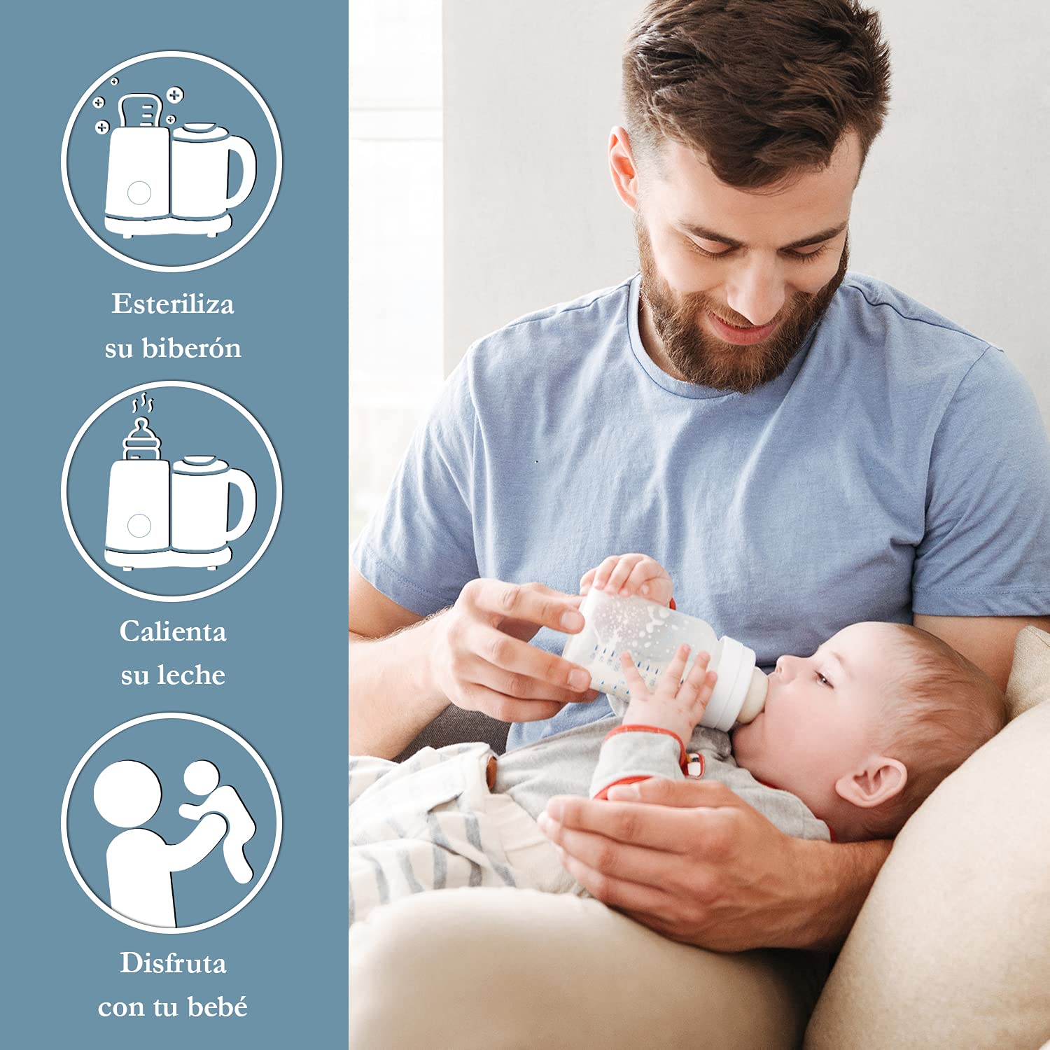 Baby Chef - NUEVO 2023 - Procesador de alimentos 4 en 1 para bebés - Vapor - Trituradora - Calienta biberones - Esterilizador y limpia biberones - Libre de BPA