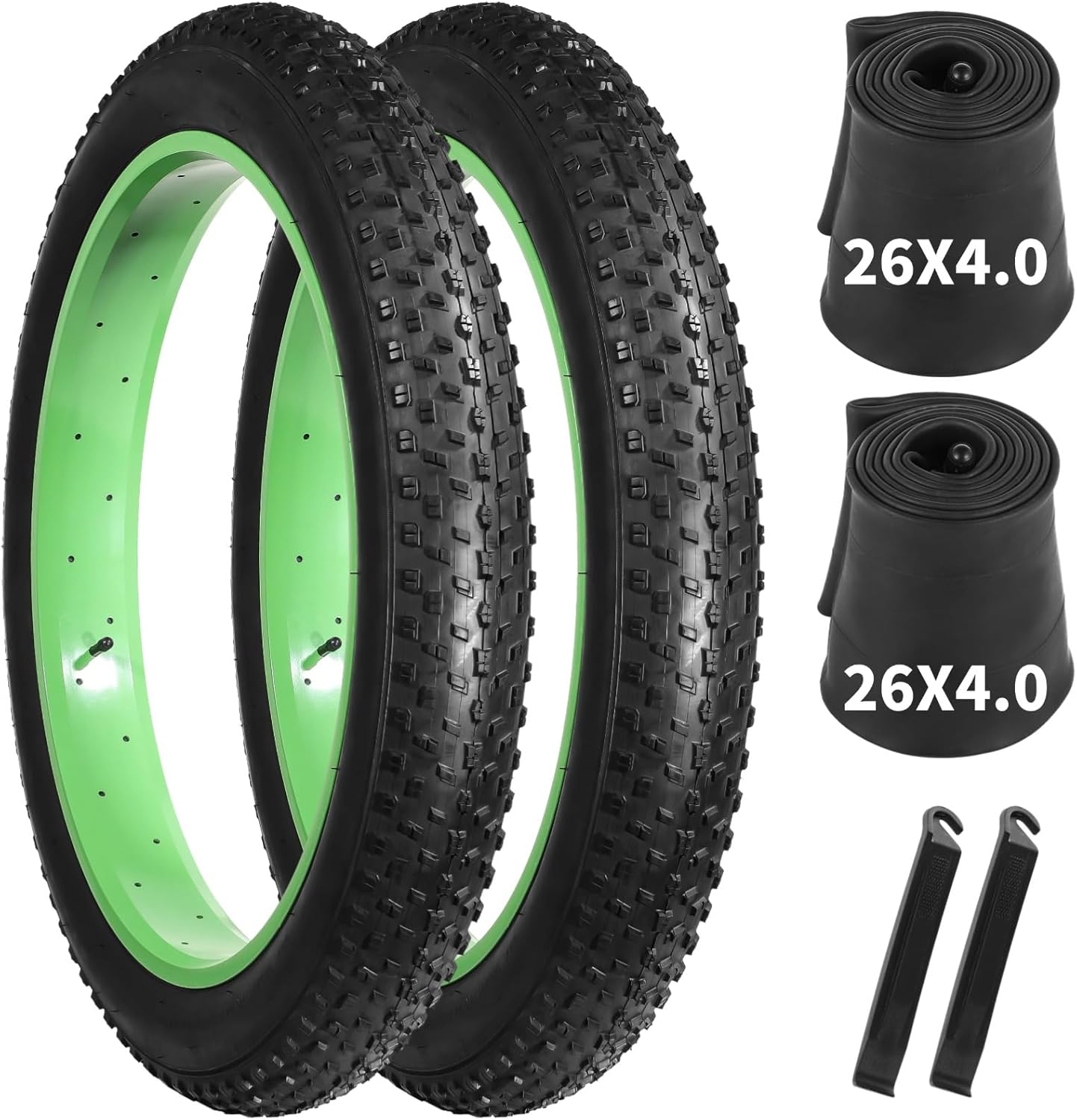 yeesport Fat Tire 204.0/264.0, Folding Ebike Tires 20/26x4 with Inner Tube, Puncture Resistant Fat Bike Tires 20/26 Inch Fat Tire Replacement for Snow, Street, Beach, Mountain Road